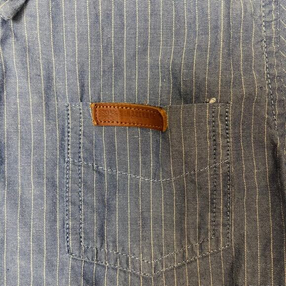 Ben Sherman Striped Short Sleeve Collared Button Front Shirt Blue White Size 5 - Picture 2 of 5